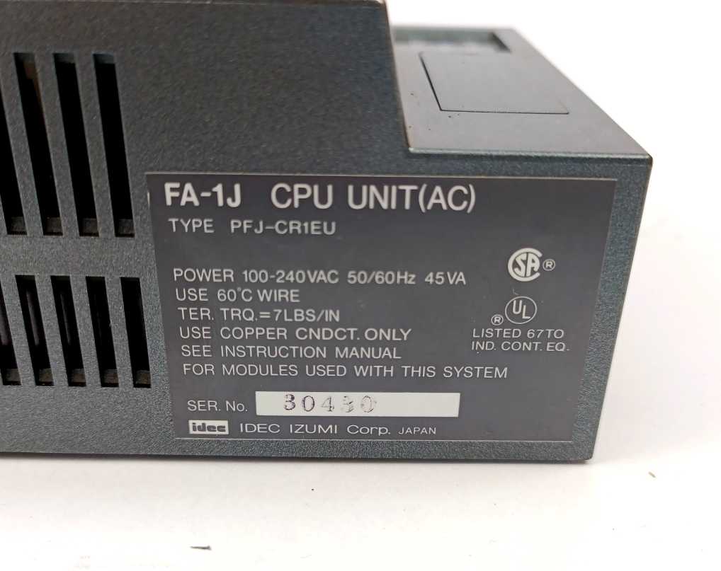 Idec FA-1J PFJ-CR1EU CPU Unit