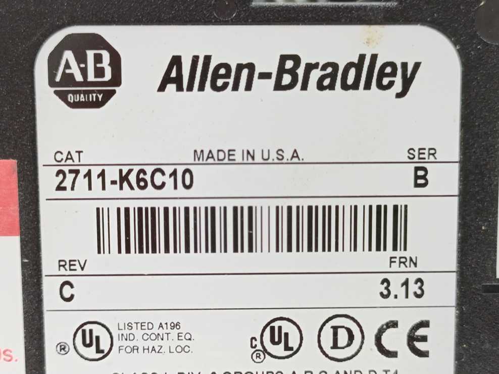 AB 2711-K6C10 SER-B, REV-C, FRN-3.13 PanelView 600