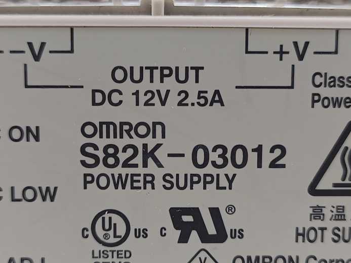 OMRON S82K-03012 Single Output Power Supply 12V 2.5A, 50/60Hz