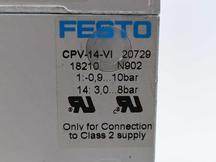 Festo 18210 CPV14-VI Valve Terminal, w/ 18262, 152427,161361