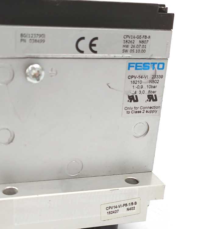 Festo 18210 CPV14-VI Valve Terminal, W/ 18262, 152427, 159615