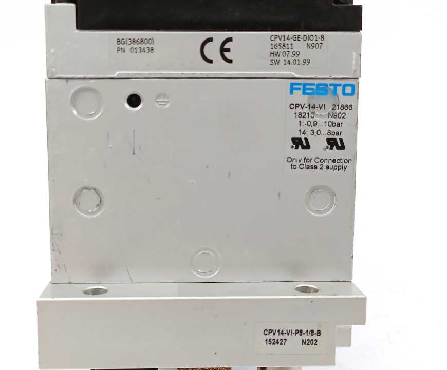 Festo 18210 CPV14-VI Valve Terminal, W/ 165811, 152427, 18529