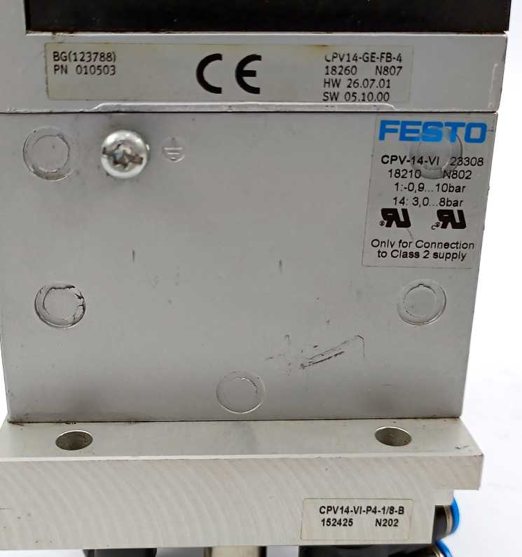 Festo 18210 CPV14-VI Valve Terminal, W/ 18260, 152425, 159615