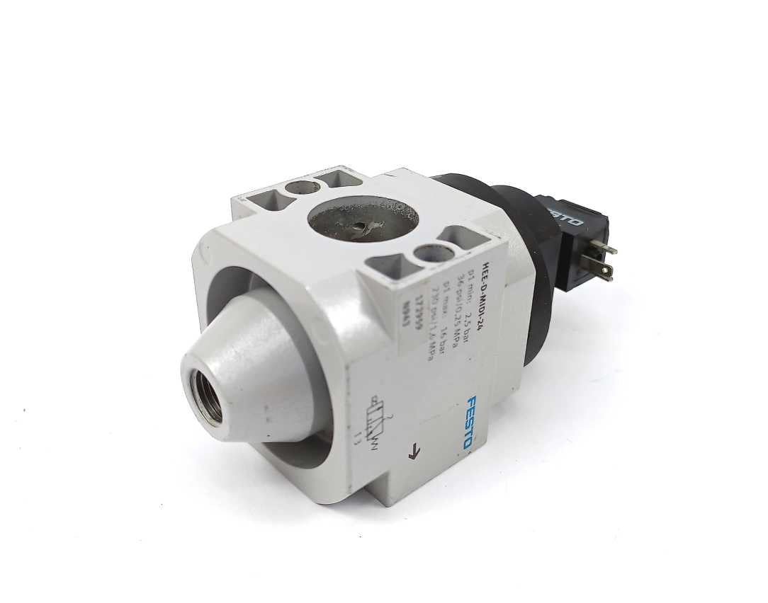 Festo 172959 HEE-D-MIDI-24 On/off Valve w/ 364665 MSEB-3-24VDC
