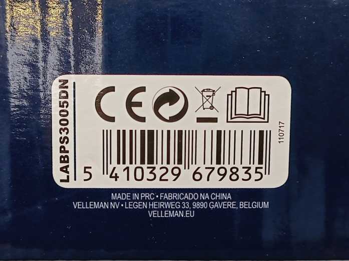 Velleman LABPS3005DN Programmable DC Lab Power Supply 0-30VDC, 5A Max