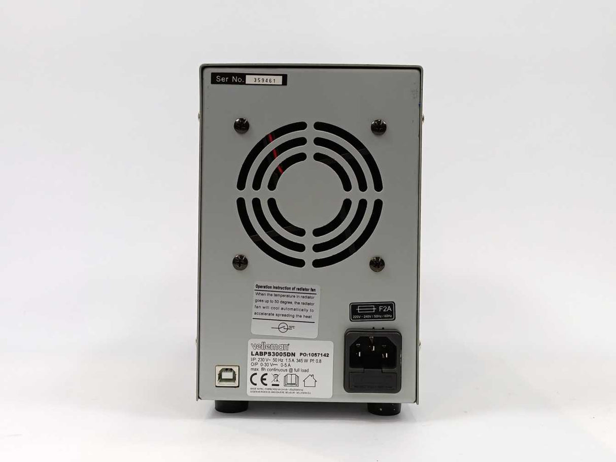 Velleman LABPS3005DN Programmable DC Lab Power Supply 0-30VDC, 5A Max