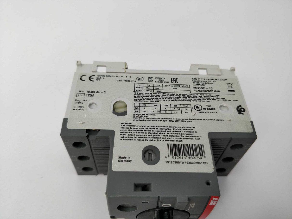 ABB 1SAM360000R1010 Manual Motor Starter Magnetic MO132