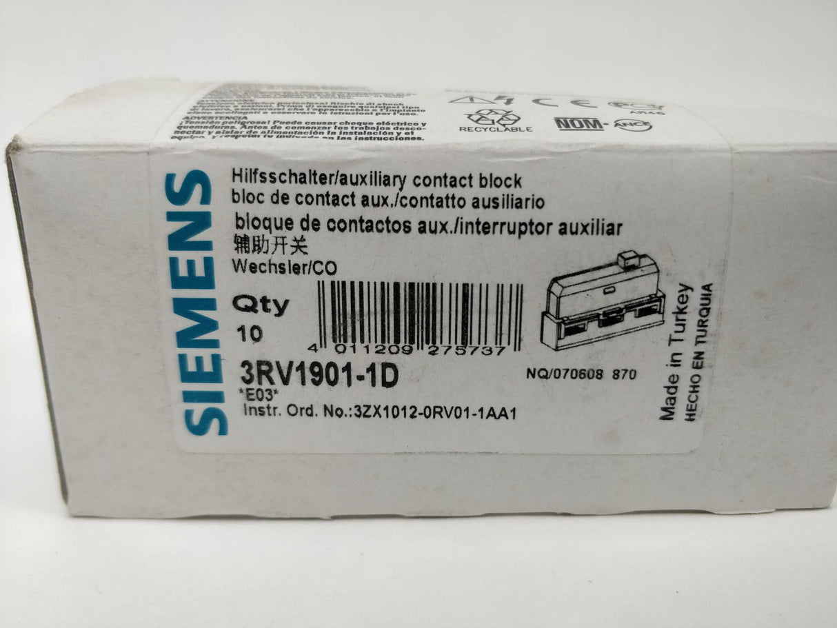Siemens 3RV1901-1D Auxiliary contact block E03