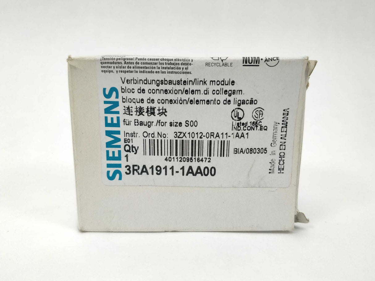 Siemens 3RA1911-1AA00 Connection modules