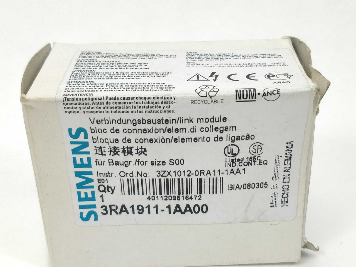 Siemens 3RA1911-1AA00 Connection modules