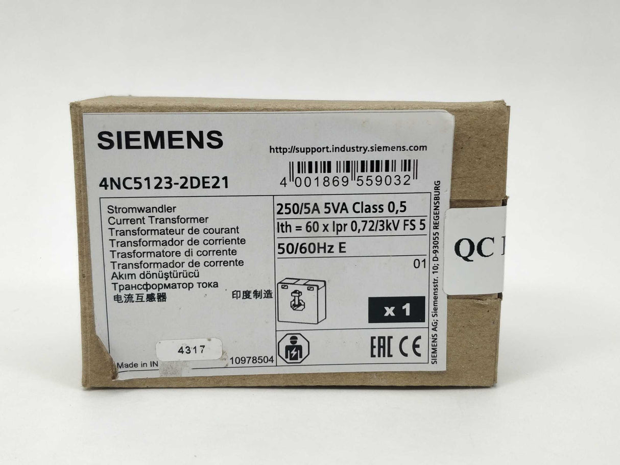Siemens 4NC5123-2DE21 Current transformer