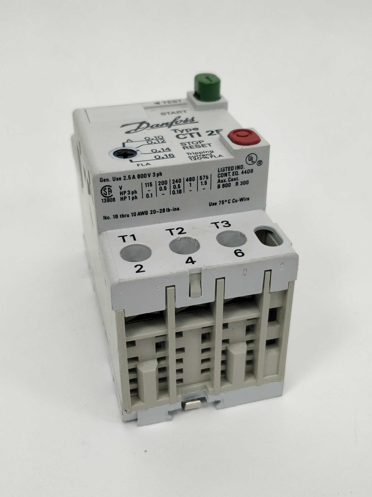 Danfoss 047B3140 Circuit Breaker , CTI 25M, 0.1-0.16 A