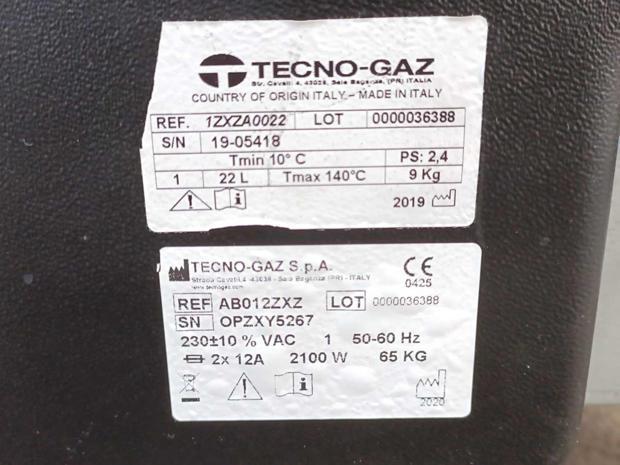 TECNO-GAZ ONYX 7.0 AB012ZXZ, Integrated sterilisation system