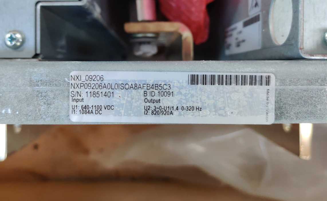 Vacon NXI09206 NXP09206A0L0ISOA8AFB4B5C3