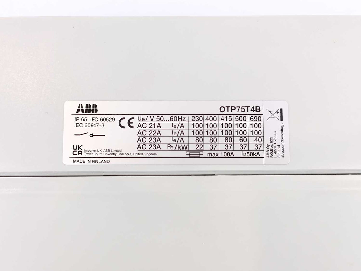 ABB 1SCA022383R0860 OTP75T4B, Safety switch