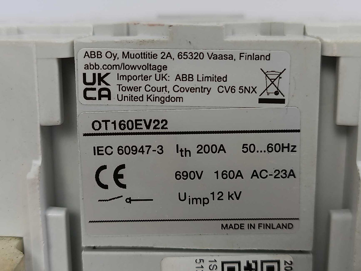 ABB 1SCA120535R1001 OT160EV22 Switch-Disconnector