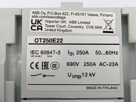 ABB 1SCA022723R0140 OT250E22