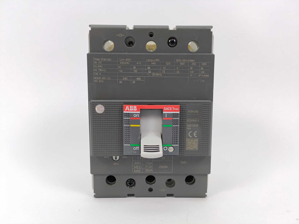 ABB 1SDA068059R1 XT3N 250 TMD 250-2500 3p F F, not used, have been mounted