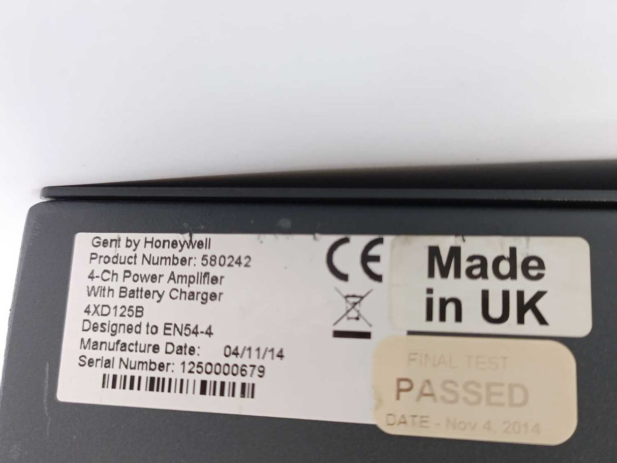 Honeywell 580242 4XD125B Four Channel Power Amplifier w/ Battery Charger