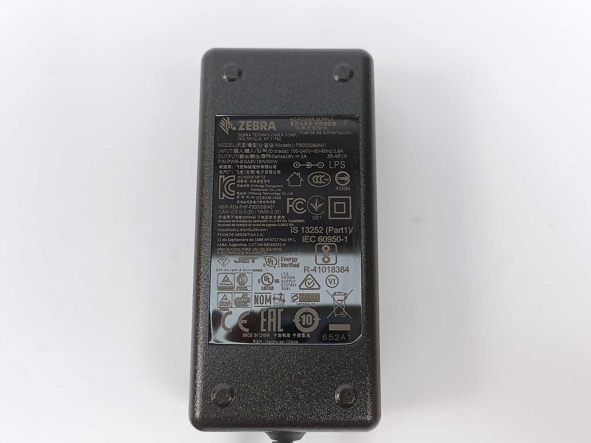 Zebra PWR-BGA9V18W0WW AC/DC Power Supply Brick