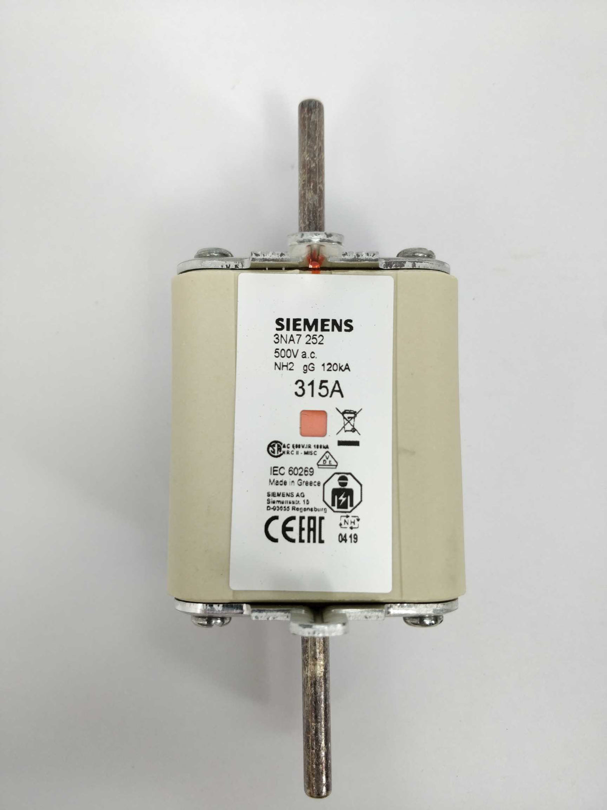 Siemens 3NA7 252 315A gG LV HRC fuse-link Pack of 3