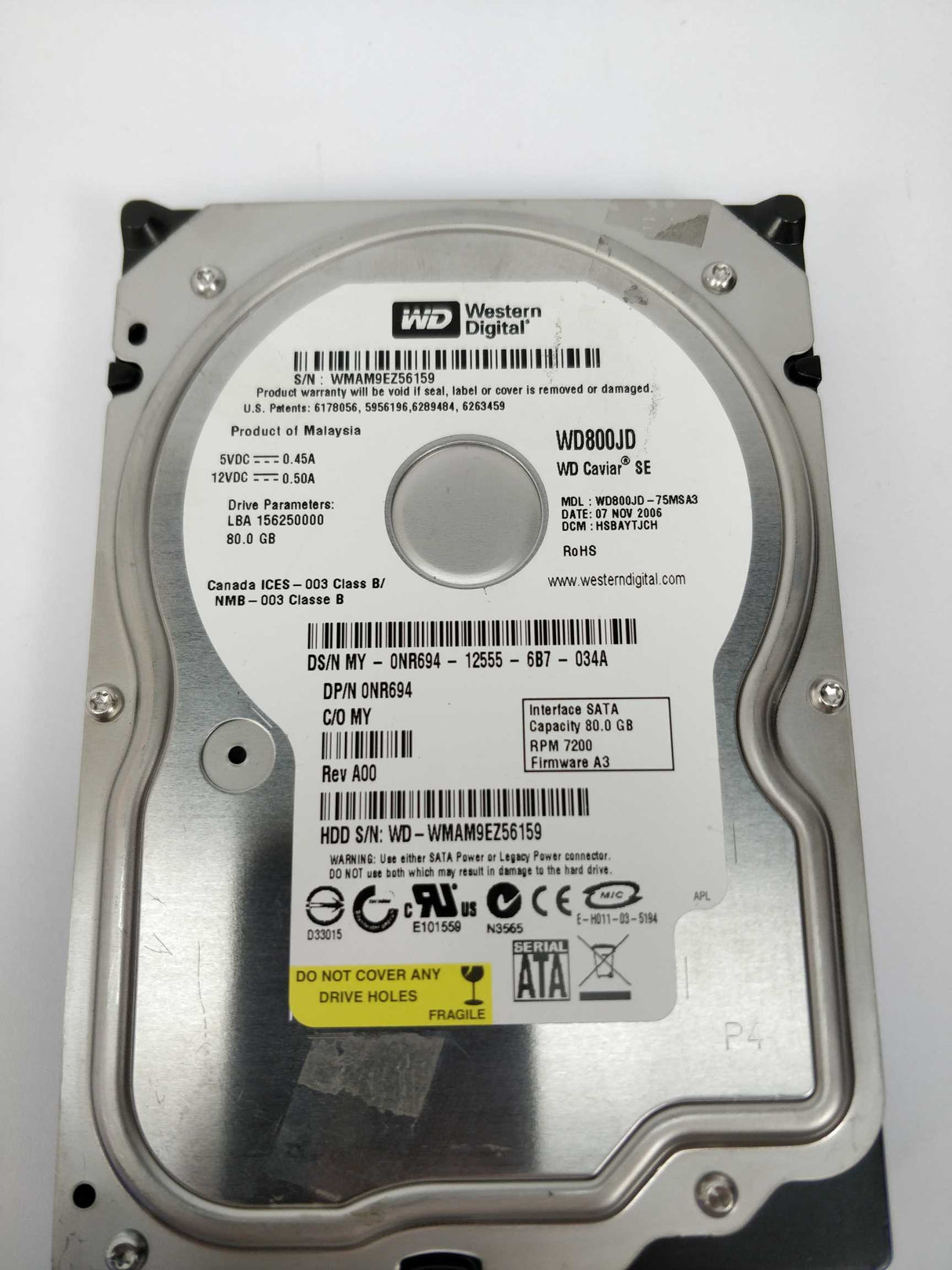 Western Digital WD800JD 80 GB Serial ATA 150 Hard Drive