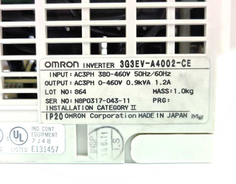 OMRON 3G3EV-A4002-CE Sysdrive 3G3EV Inverter