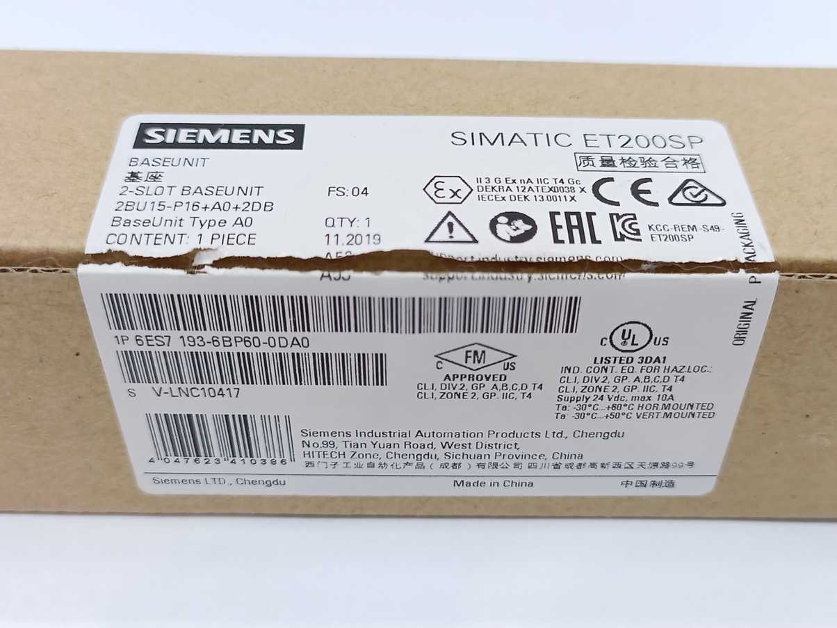 Siemens 6ES7193-6BP60-0DA0 ET 200SP, 2-fold BaseUnit