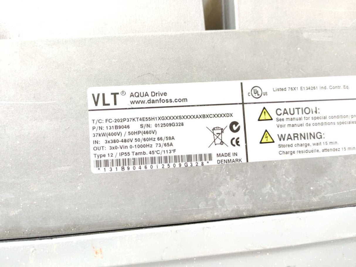 Danfoss 131B9046 VLT Aqua Drive FC-202P37KT4E55H1 37kW