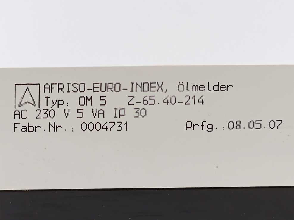 AFRISO-EURO-INDEX 44502 Oil/water alarm unit OM 5 AC 230 V Z-65.40-214