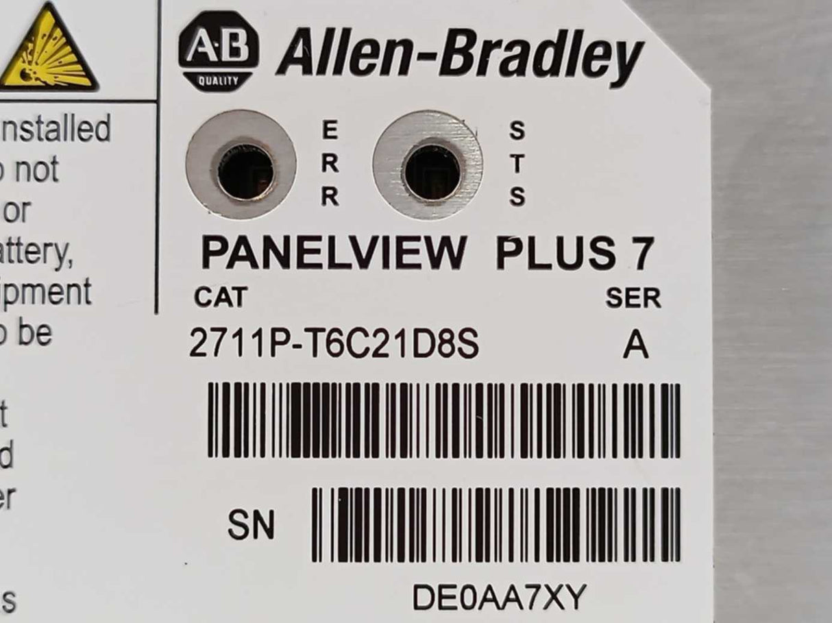 AB 2711P-T6C21D8S SER.A, PanelView Plus 7 Graphic Terminal