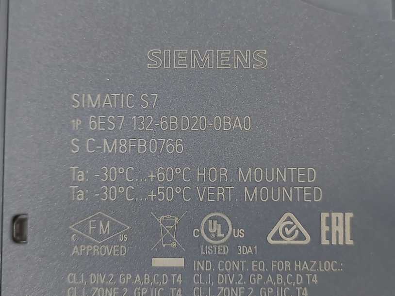 Siemens 6ES7132-6BD20-0BA0 SIMATIC ET 200SP, digital output module