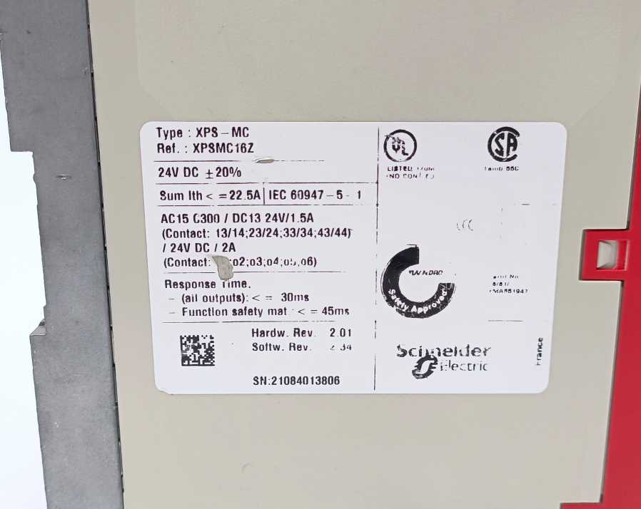 Schneider Electric XPSMC16Z Safety Controller XPS-MC