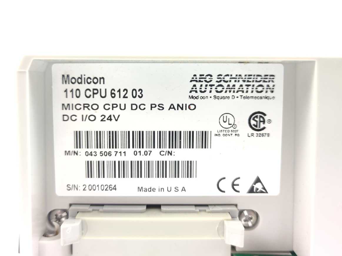 Modicon 110 CPU 612 03 Micro CPU DC PS 24V
