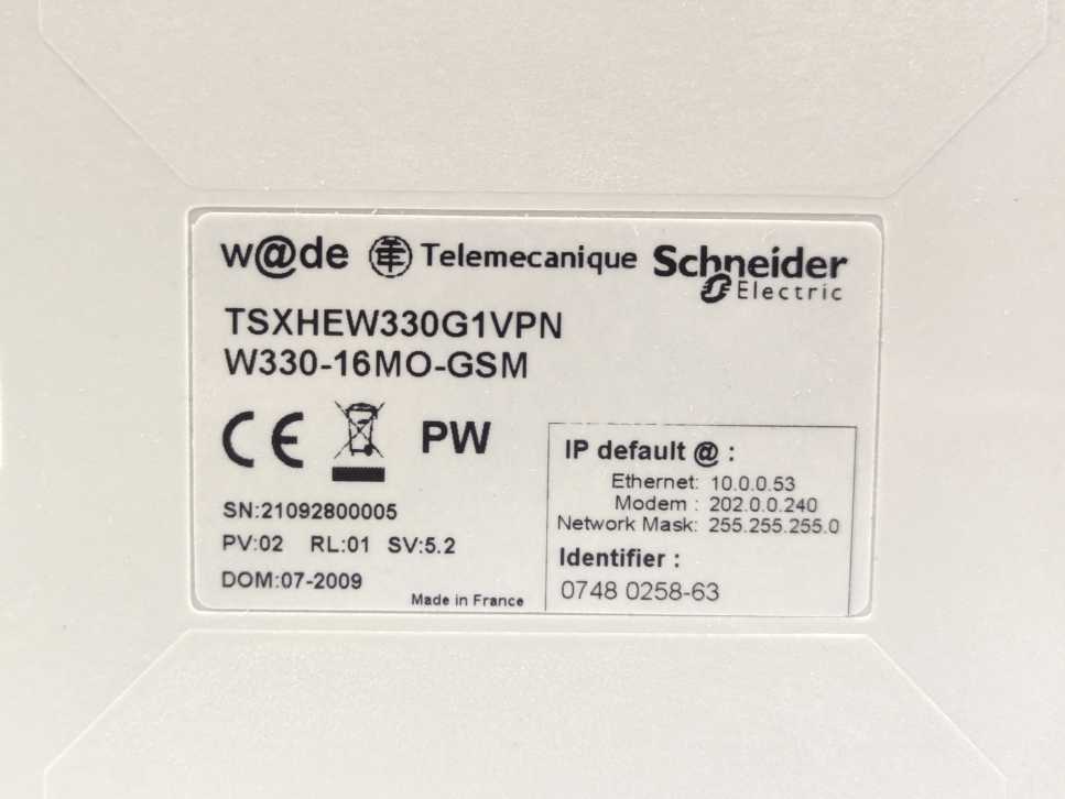 Schneider Electric TSXHEW330G1VPN W330-16MO-GSM W@de RTU