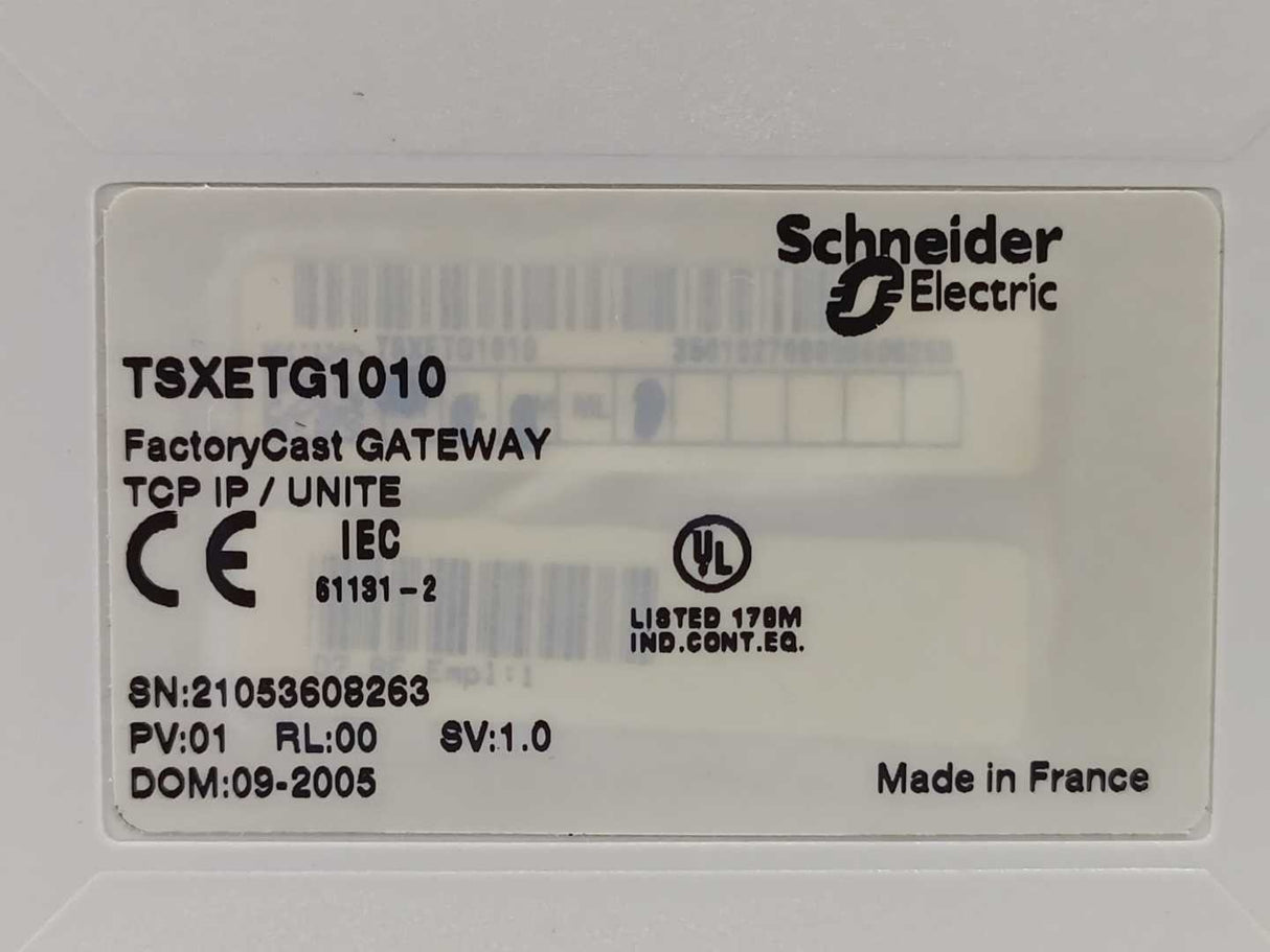 Schneider Automation TSXETG1010 FactoryCast Web Gateway Module
