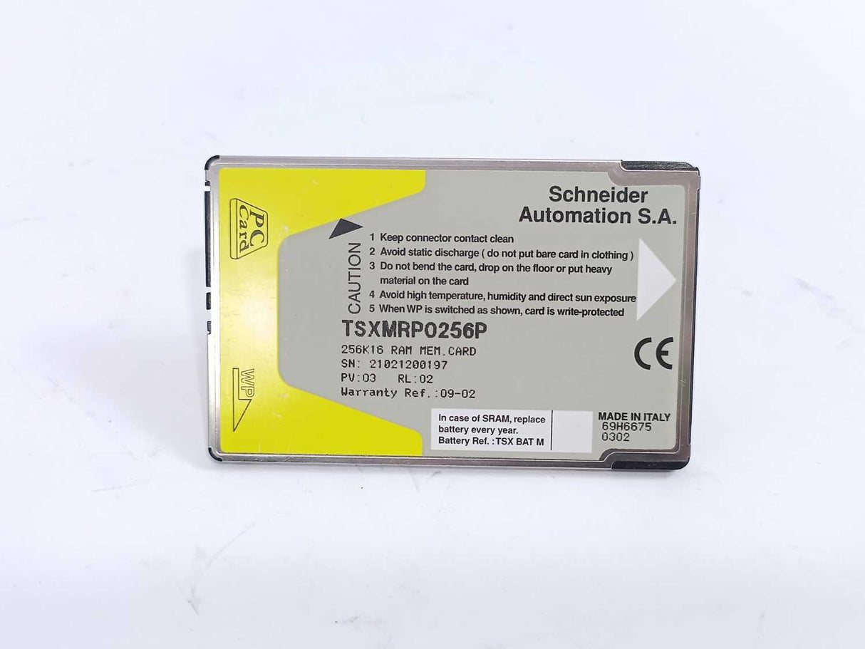 Schneider Automation TSXMRP0256P 256K16 RAM Memory Card