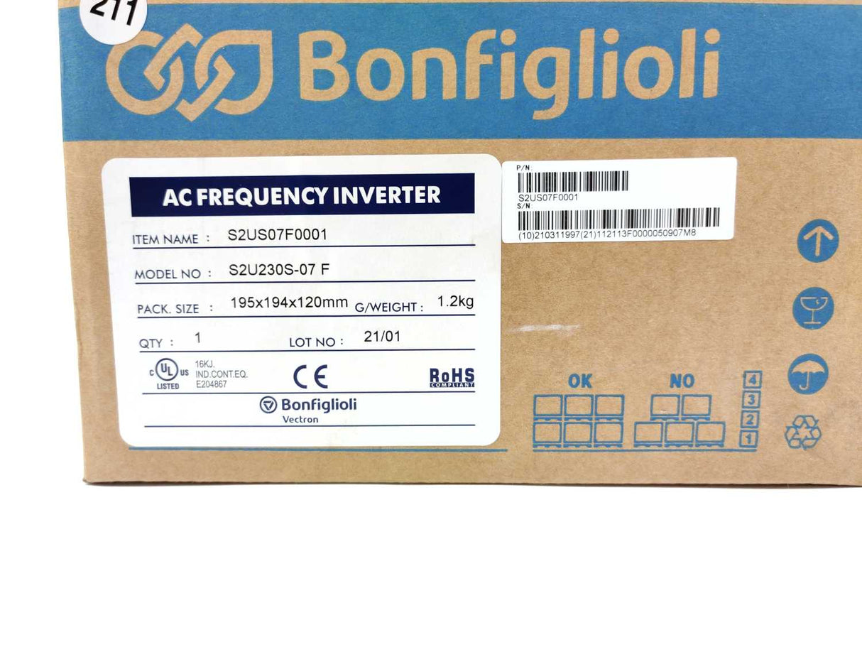 BONFIGLIOLI S2U230S-07F S2US07F0001 AC Frequency Inverter