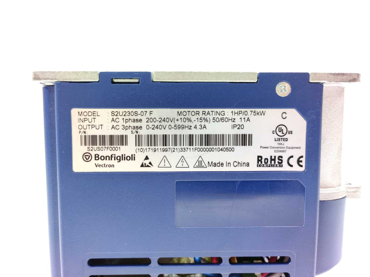 BONFIGLIOLI S2U230S-07F S2US07F0001 AC Frequency Inverter