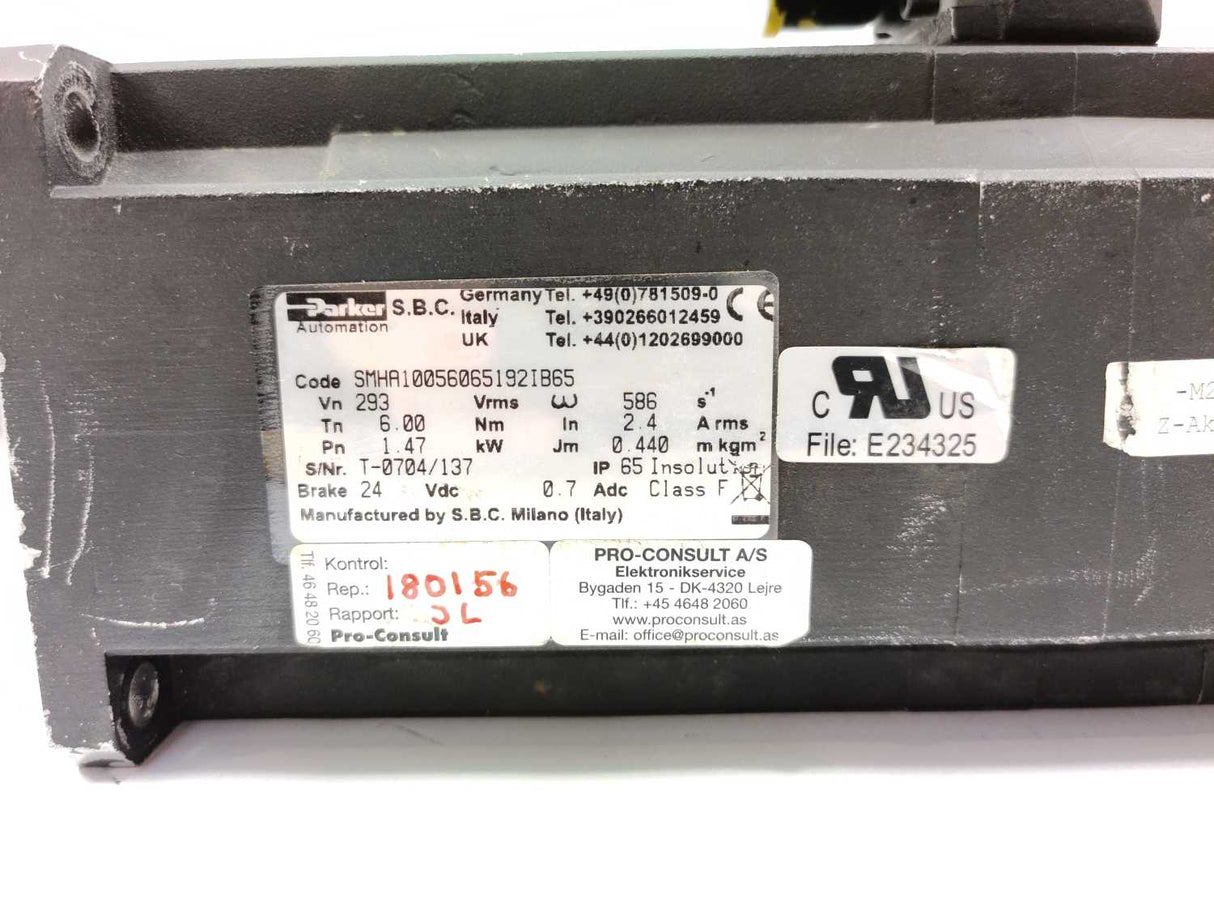 Parker Automation SMHA10056065192IB65 Servo Motor
