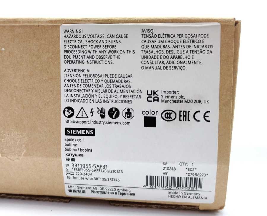 Siemens 3RT1955-5AP31 Coil 220-240V