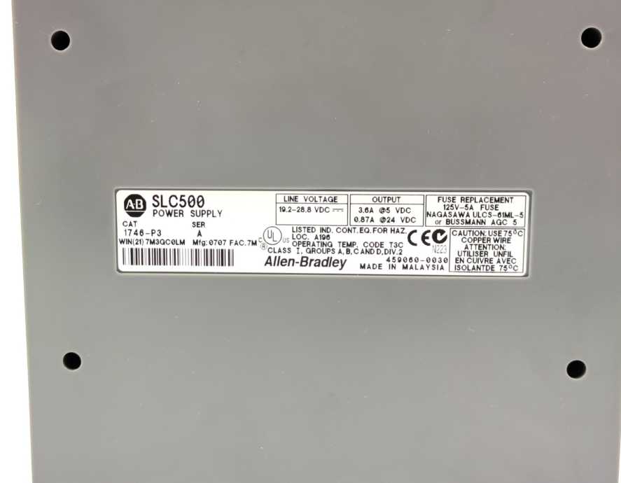 AB 1746-P3 Ser. A SLC 500 Power Supply