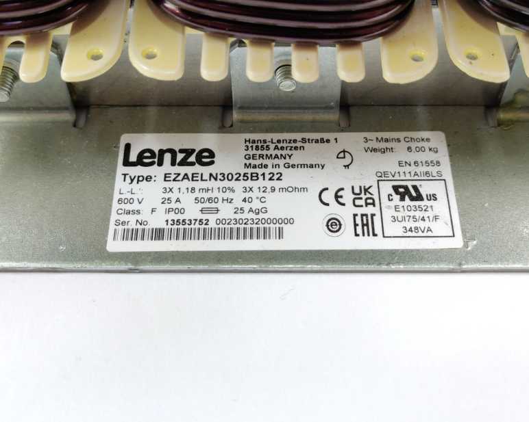LENZE EZAELN3025B122 3-Mains Chokes