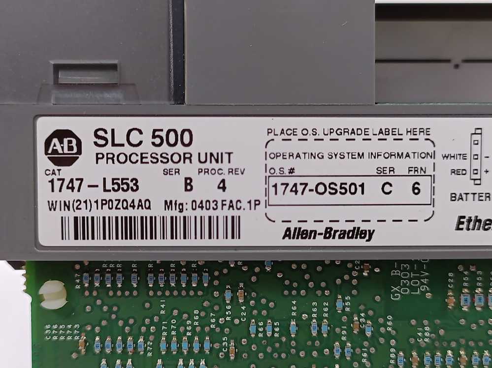 AB 1747-L553 Ser. B, Rev. 4 SLC 500 Processor unit OS: 1747-OS501 ser. C FRN 6