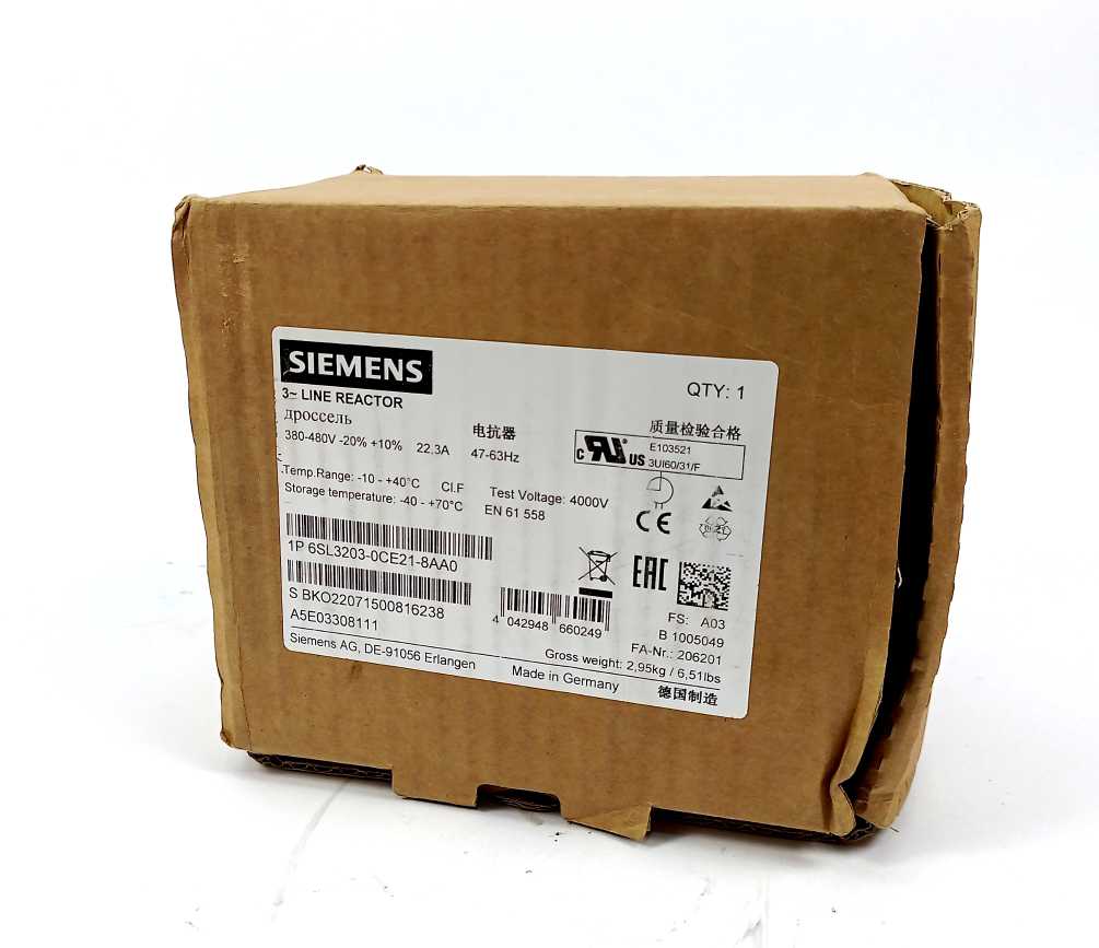 Siemens 6SL3203-0CE21-8AA0 SINAMICS 3- Line Reactor