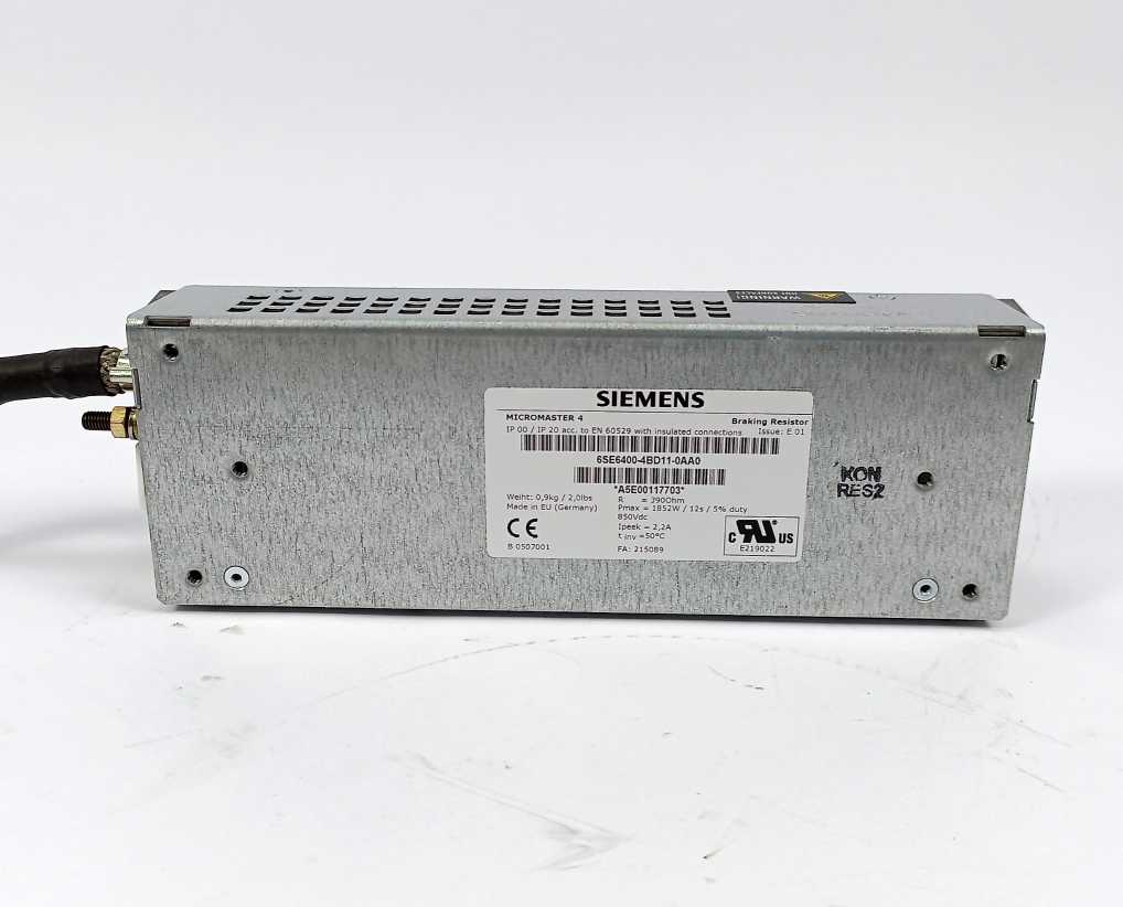 Siemens 6SE6400-4BD11-0AA0 MICROMASTER 4 Braking Resistor
