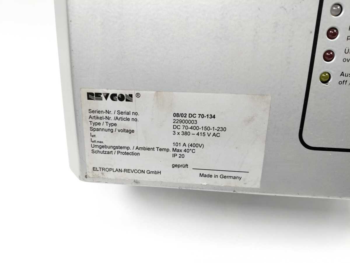 Revcon DC 70-400-150-1 Power Inverter 3X380-415V AC, 101A