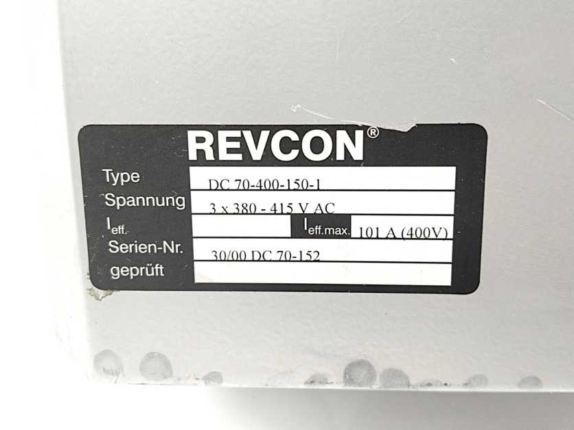 Revcon DC 70-400-150-1 Power Inverter 3X380-415V AC, 101A
