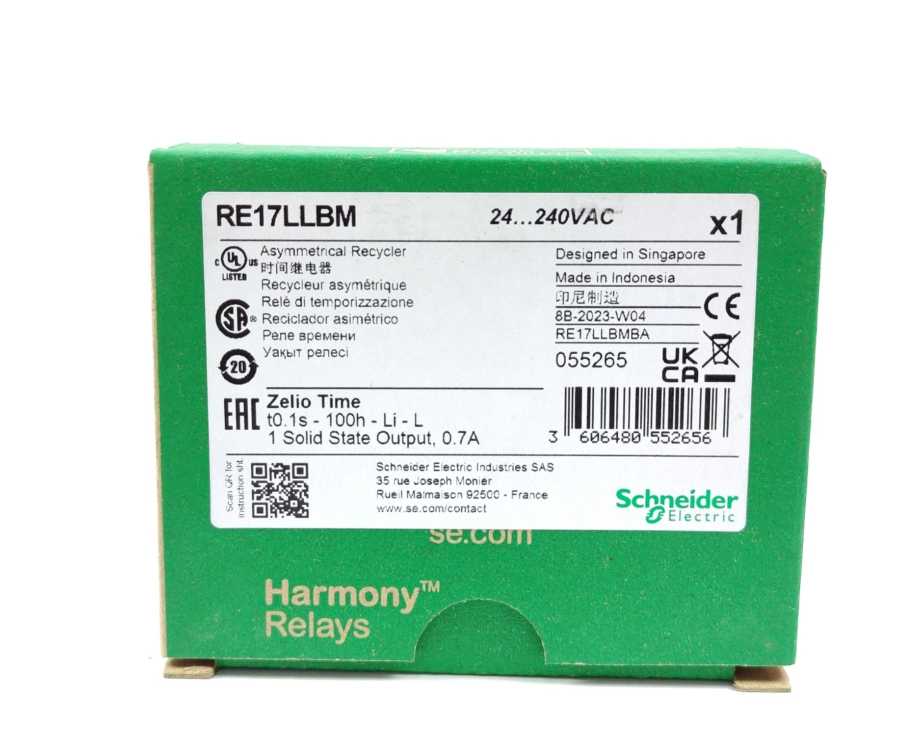 Schneider Electric RE17LLBM Harmony Timer Relays, 0.7A, 1s..100h
