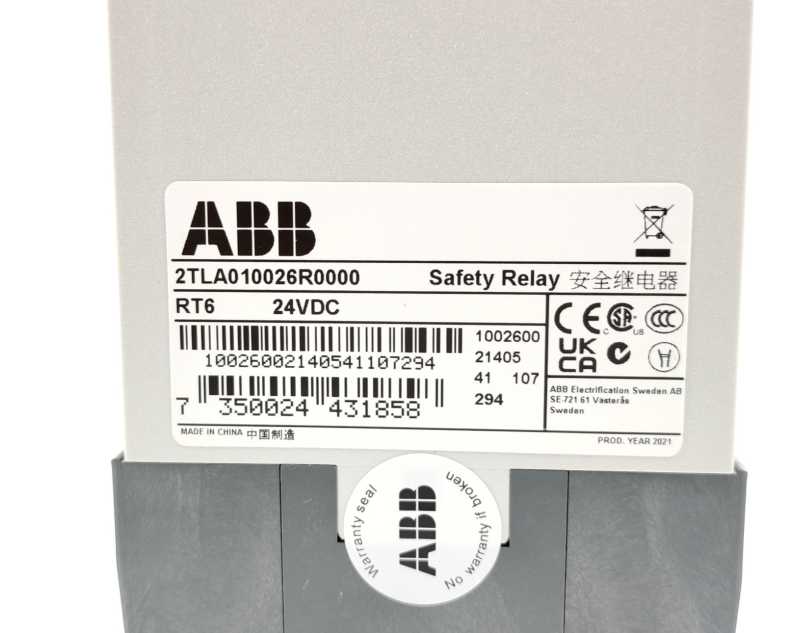 ABB 2TLA010026R0000 Safety relay RT6 24VDC